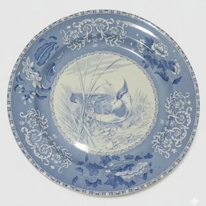 Rare!! Blueand White Copeland Spode England Plover No 7 Dinner  Plate